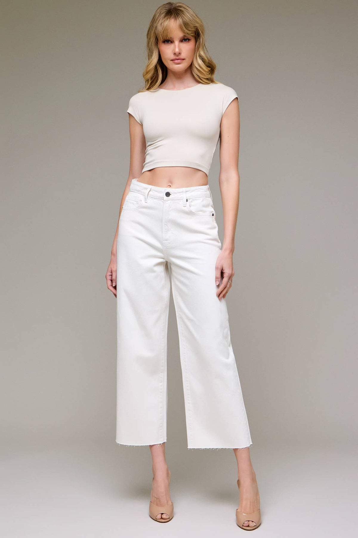 Hidden Jeans: White Wideleg Jeans