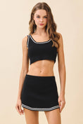 Load image into Gallery viewer, Motion Contrasting Stripes Knit Cropped Tank Top
