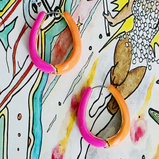 Let’s Add Color Two Toned Reversible Hoop Earrings