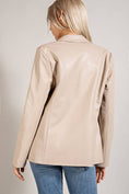 Load image into Gallery viewer, Maximum Chic Beige Leather Blazer
