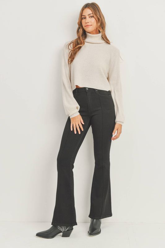 JBD | Pintuck Classy Flare Black Jeans