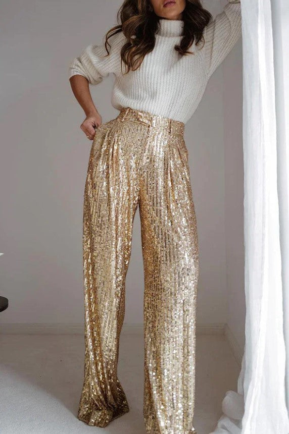 Well Hey There Fancy Pants Sequin Wide Leg Pants