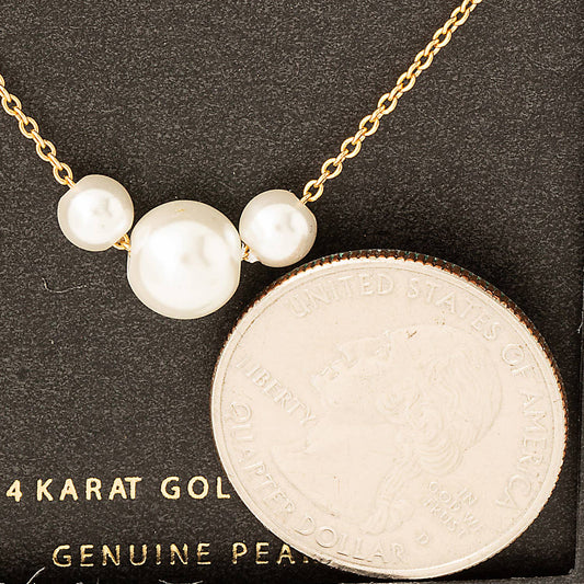 Simple Elegance Genuine Pearl Charm Necklace