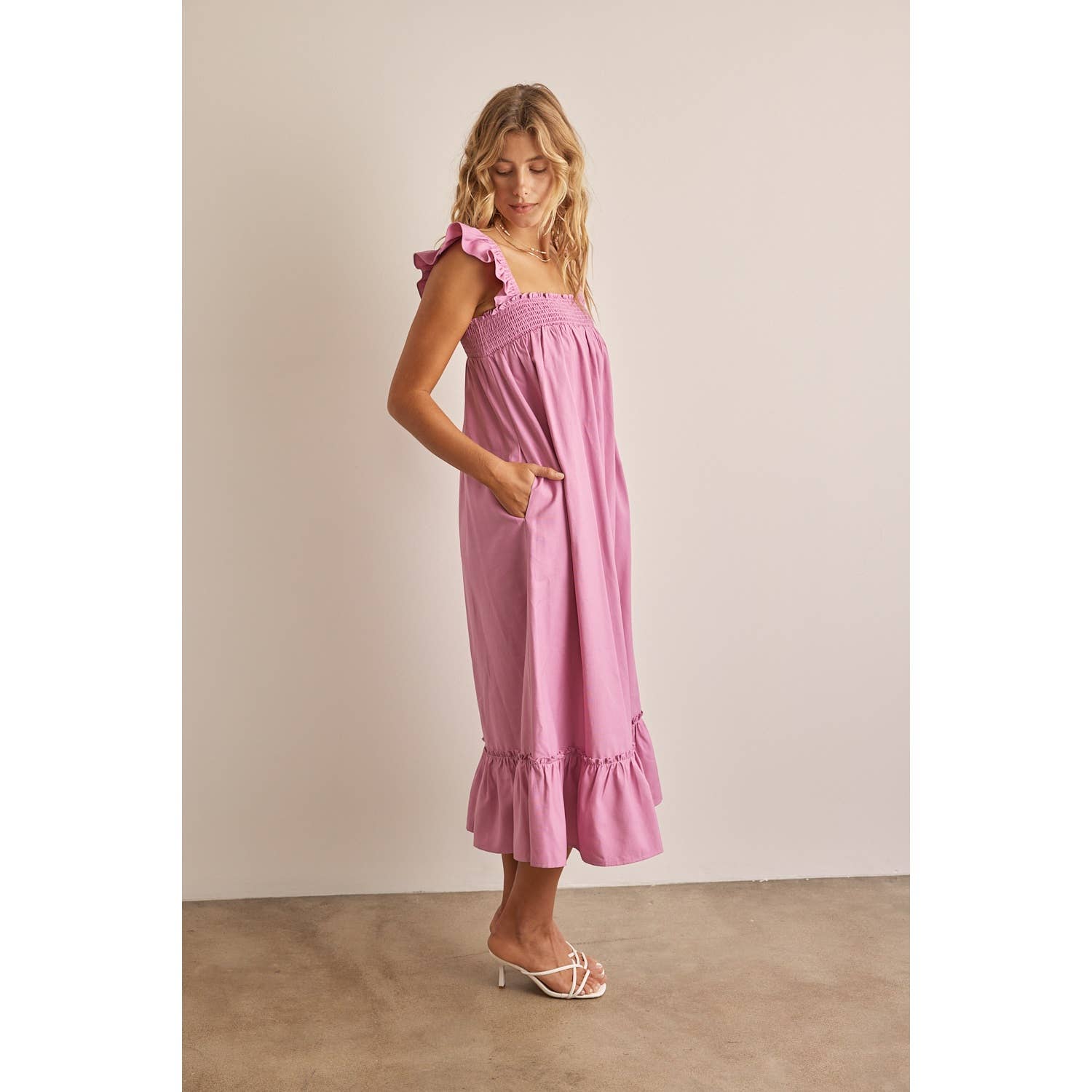 Romantic Notion Smocked Midi Dress