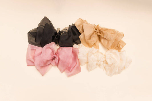 Statement on Top Chiffon Bow Barrette