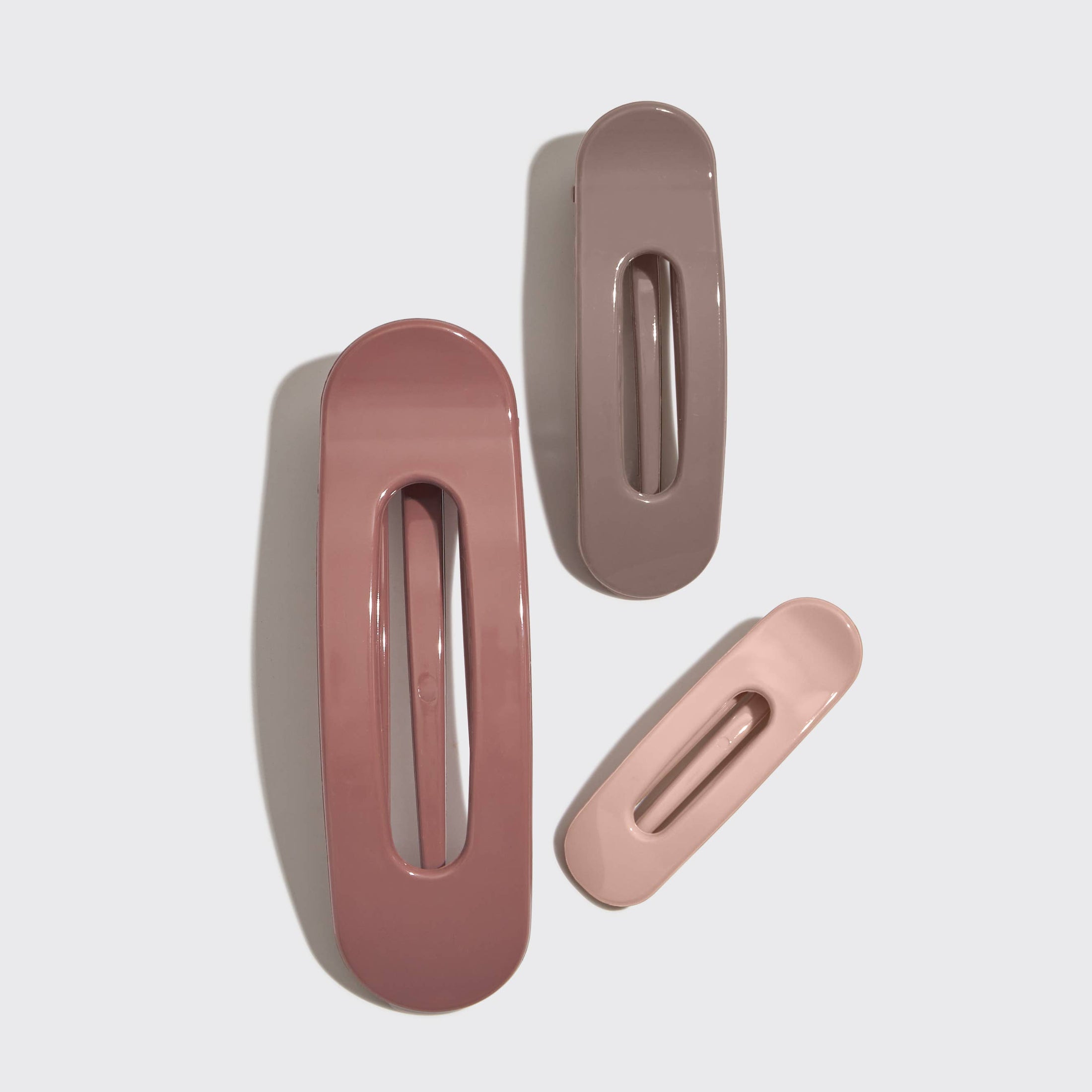 Kitsch | Flat Lay Claw Clip 3pc Flat - Ultra Glossy Terracotta