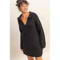 Load image into Gallery viewer, Cozy Up Black Sweater Dress
