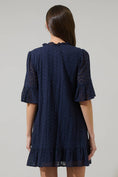 Load image into Gallery viewer, Derry Eyelet Shift Mini Dress | Navy
