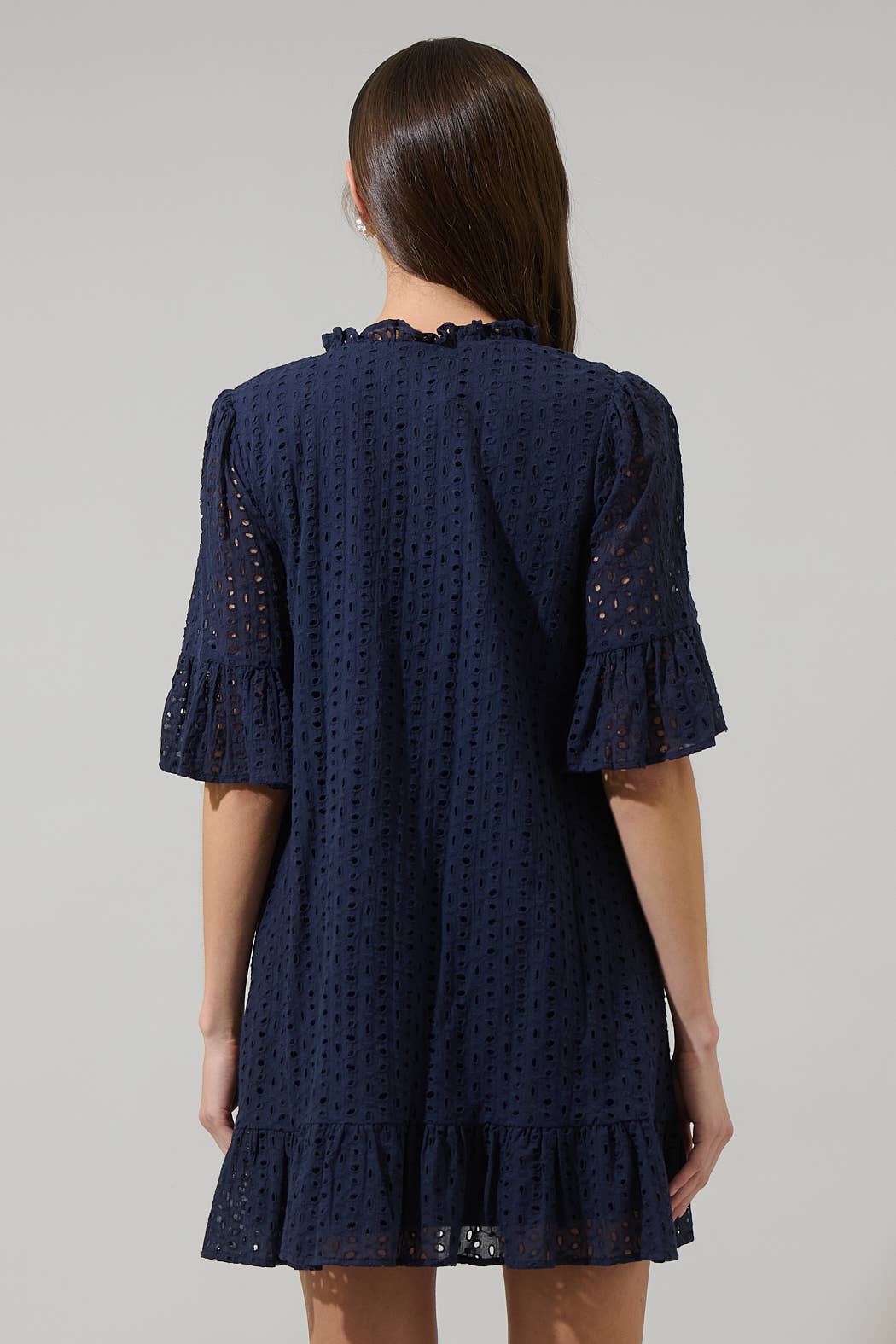 Derry Eyelet Shift Mini Dress | Navy