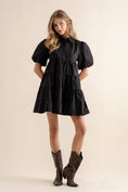 Load image into Gallery viewer, Hey Hey LBD Puff Sleeve Dress
