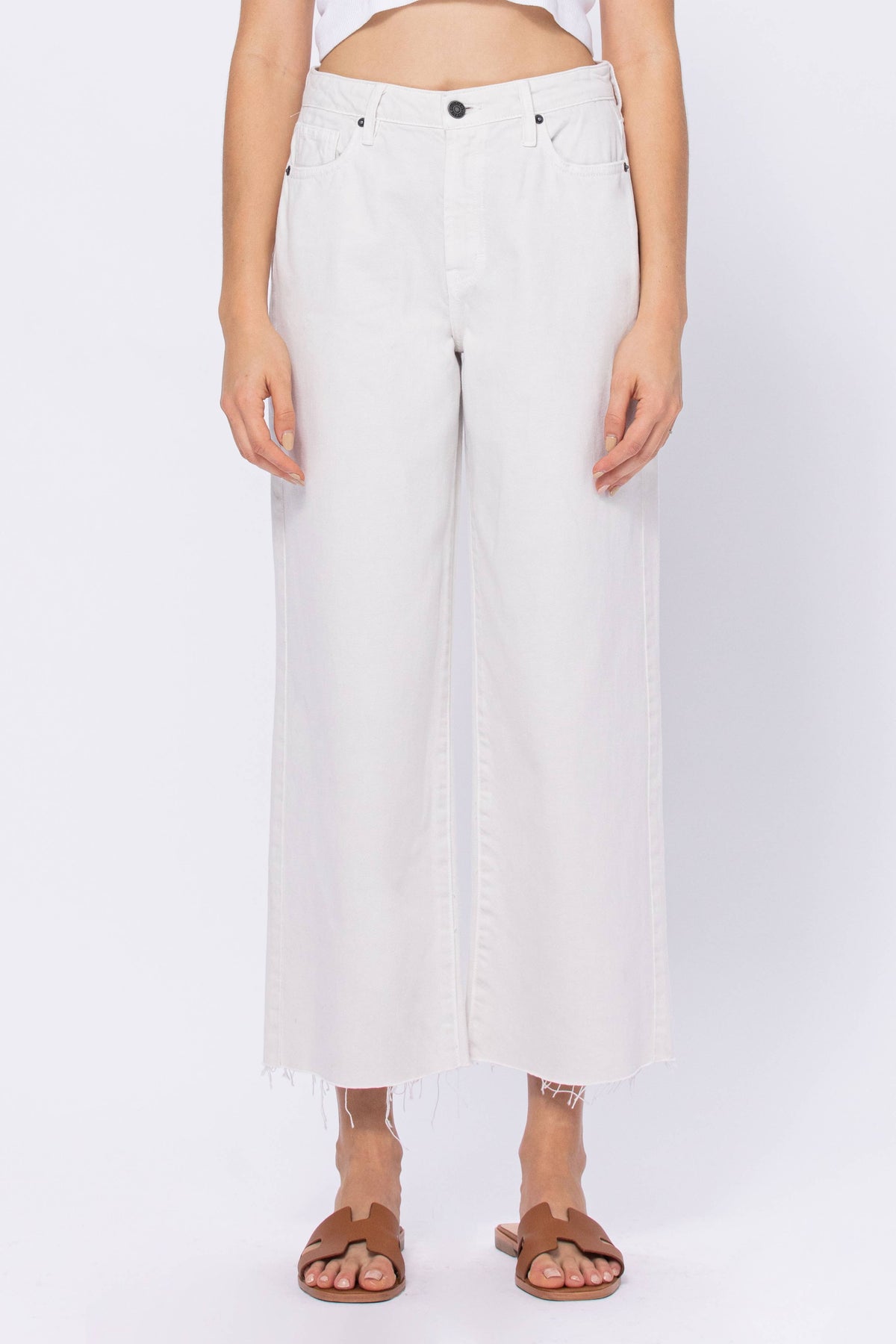 Hidden Jeans: White Wideleg Jeans