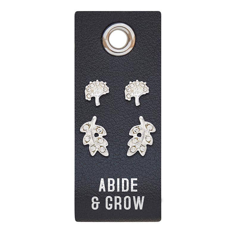 Abide & Grow Silver Stud Earring Set