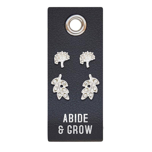Abide & Grow Silver Stud Earring Set