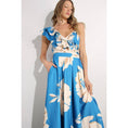Load image into Gallery viewer, Blue Magnolia Ruffle Maxi Dress
