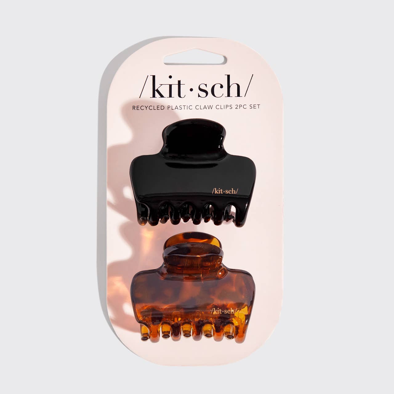 Kitsch | Recycled Plastic Medium Puffy Claw Clips 2pc Set- Black/Tort