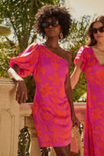 Load image into Gallery viewer, Vallie Floral Kesia One Shoulder Mini Dress
