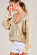 Load image into Gallery viewer, A Shining Statement Gold Metallic Sweater
