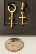 Load image into Gallery viewer, The Faith Charm Cross Hoop earrings
