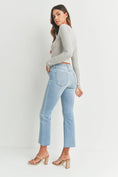 Load image into Gallery viewer, Just Black Denim | High Rise Tonal Crop Flare
