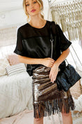 Load image into Gallery viewer, That Holiday Shine Fringe Sequin Skirt
