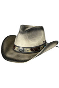 Load image into Gallery viewer, C.C Vegan Leather Tea-Stained Cowboy Hat
