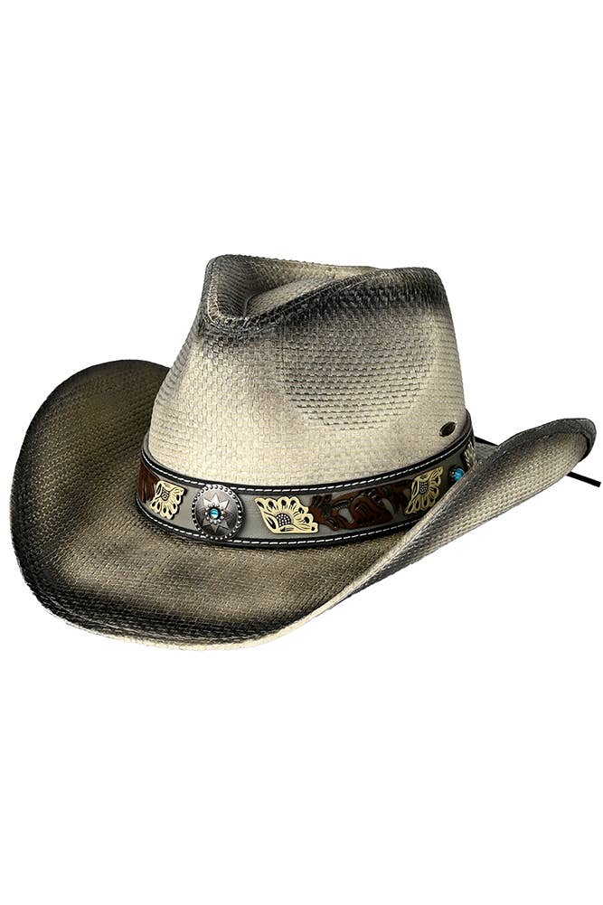 C.C Vegan Leather Tea-Stained Cowboy Hat