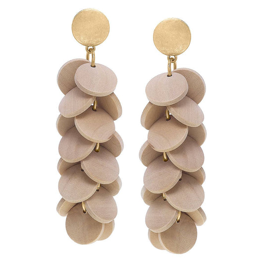 Breezy Vibes Wood Disc Statement Earrings