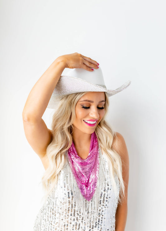 Add Some Flair  Rhinestone Bandana - Pink