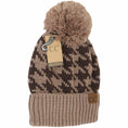 Load image into Gallery viewer, C.C Beanie | Houndstooth Pom Beanie
