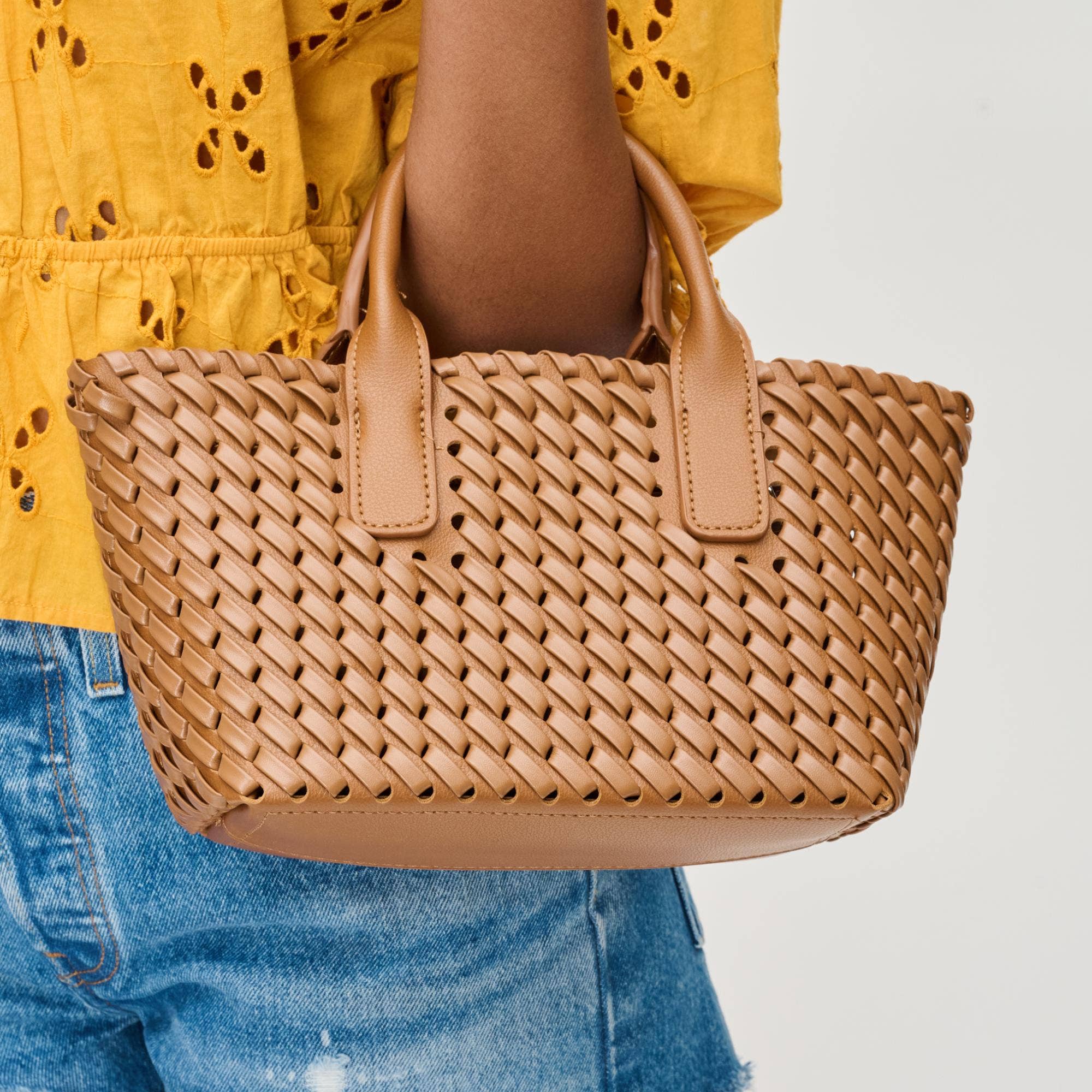 Urban Expressions | It Girl Woven Leather Crossbody Tote