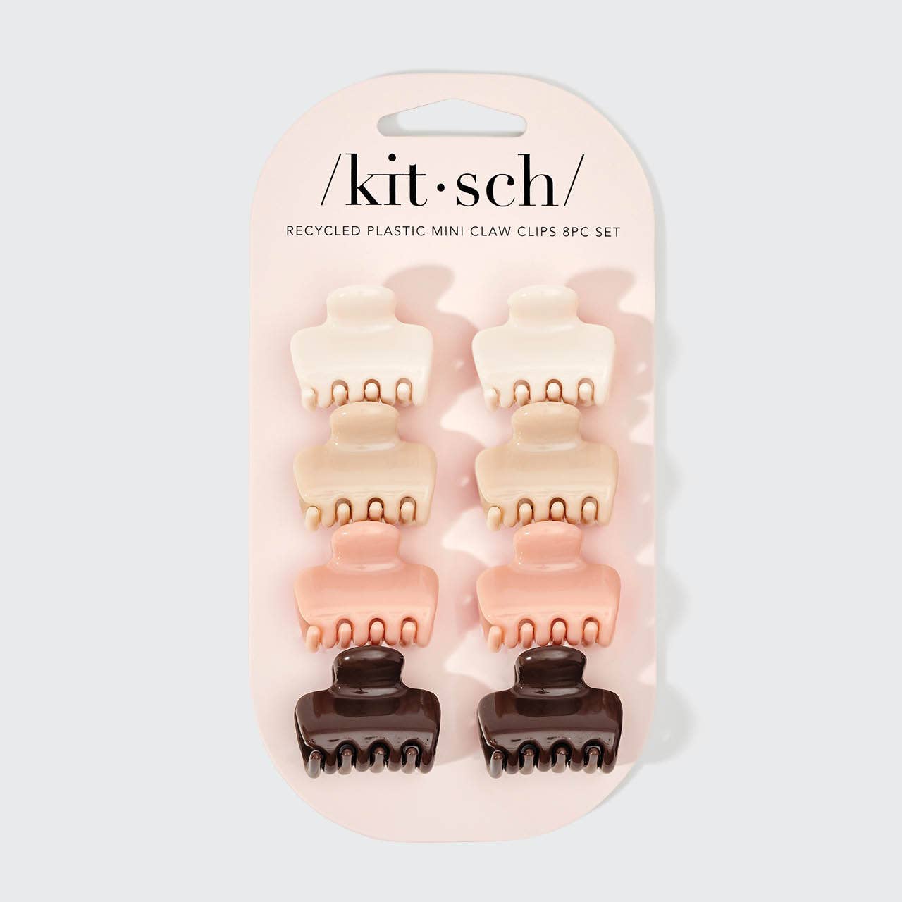 Kitsch | Recycled Plastic Mini Cloud Claw Clips 8pc Set - Rosewood