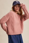 Load image into Gallery viewer, Cozy Creation Cable Knit V-Neck Sweater

