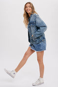 Load image into Gallery viewer, Easy Like Perfectly Distressed Denim Jacket
