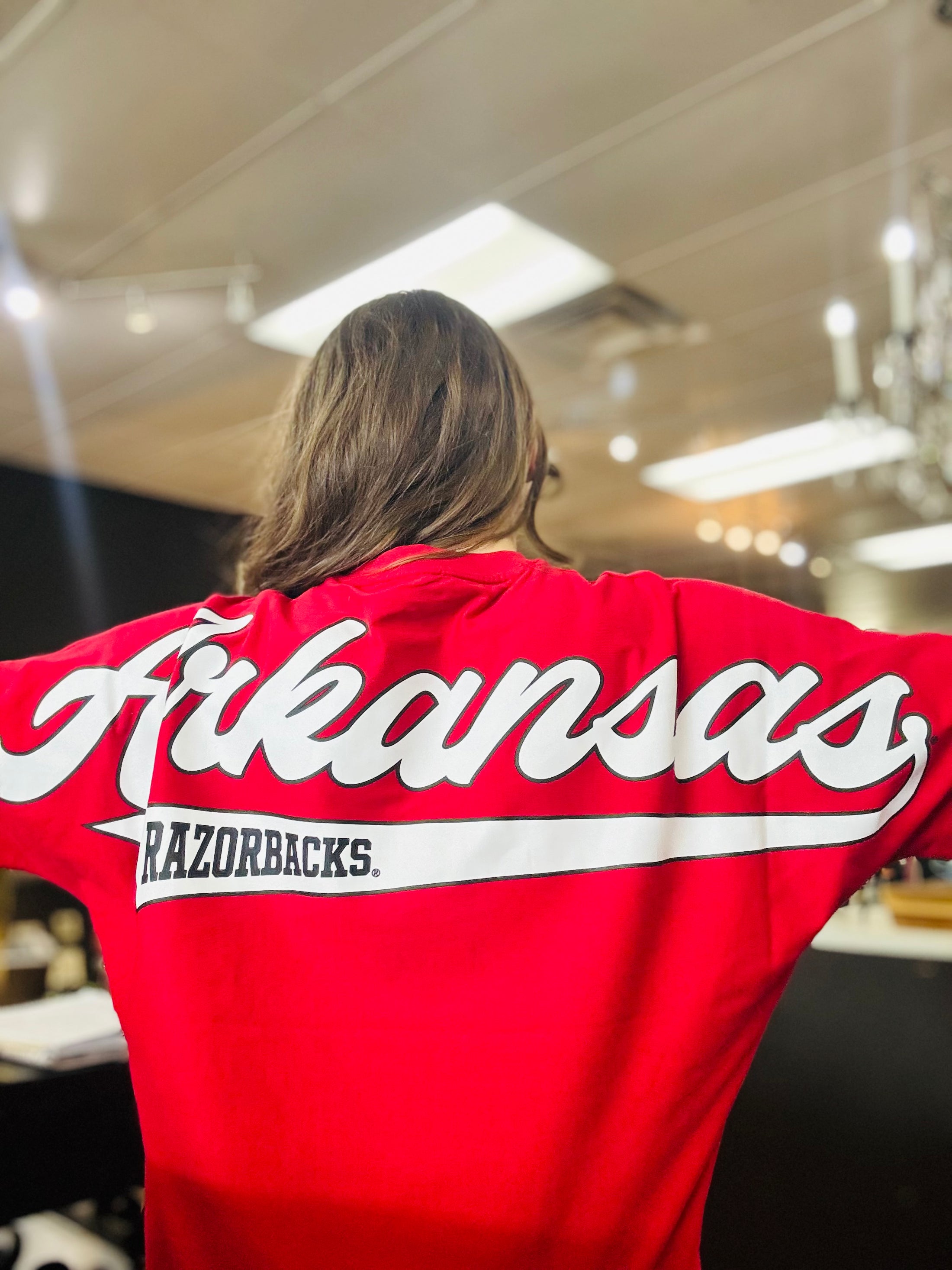 BIG Red Arkansas Razorback Oversized Tee | Crimson