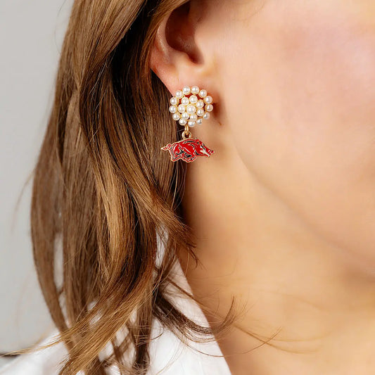 Razorback Jewelry | Arkansas Razorback Pearl Earrings