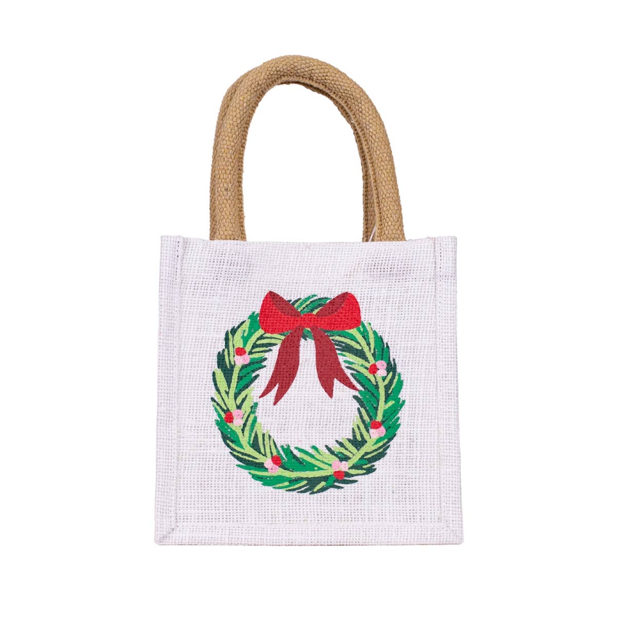 Oh Christmas Wreath Petite Gift Tote