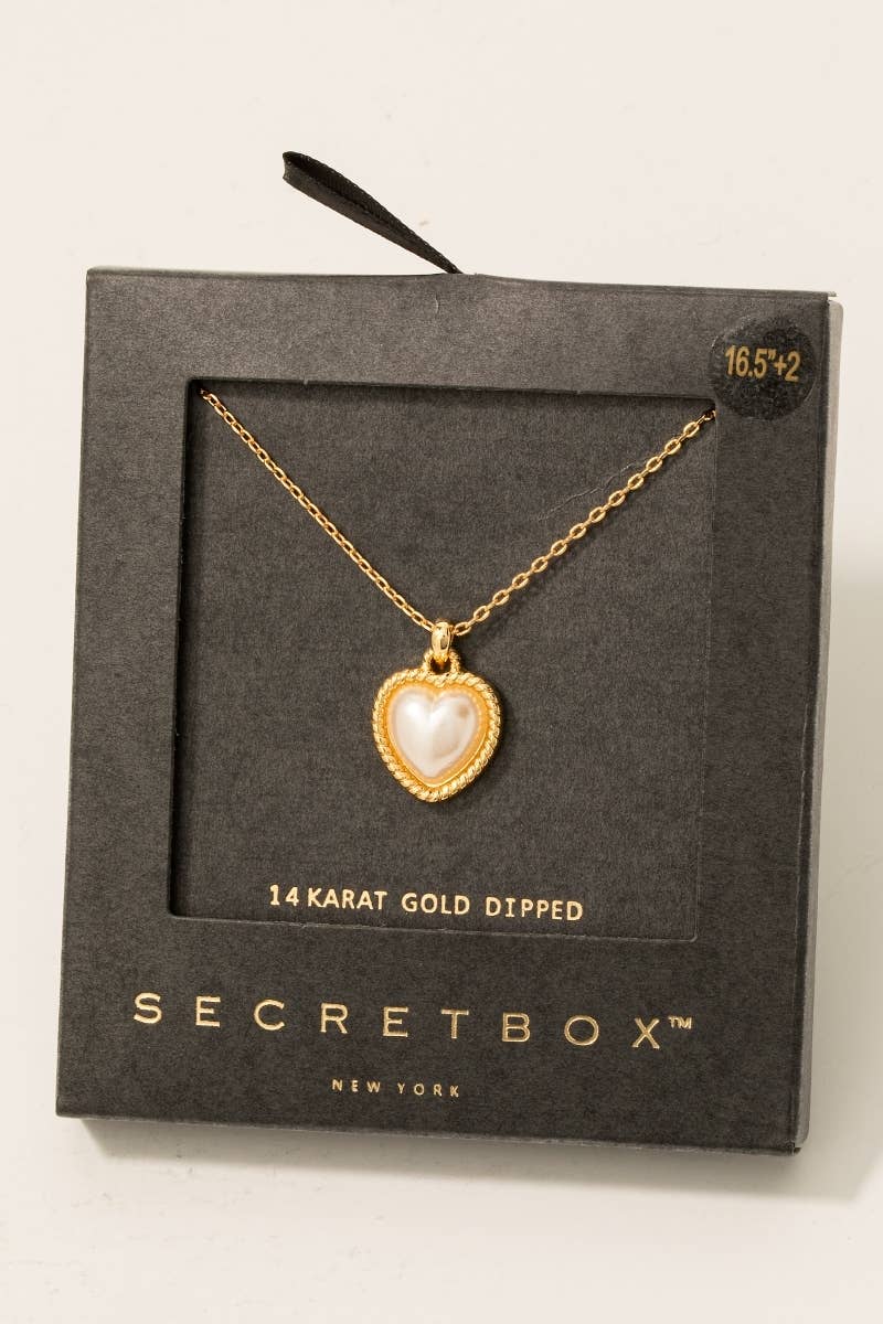 You have My Heart Pearl Heart Pendant Necklace