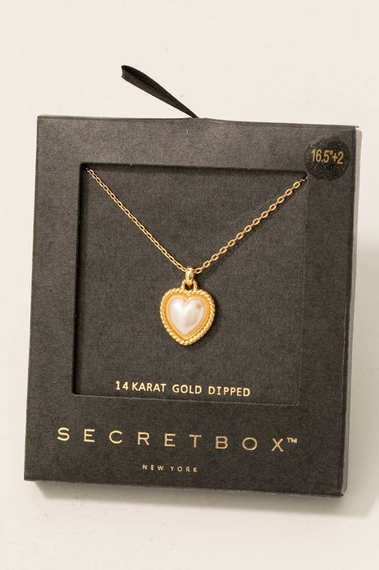 You have My Heart Pearl Heart Pendant Necklace