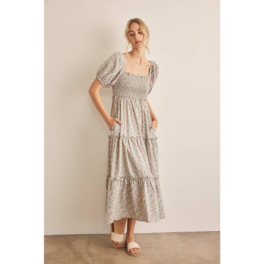 Prairie Dreams Floral Smocked Maxi Dress