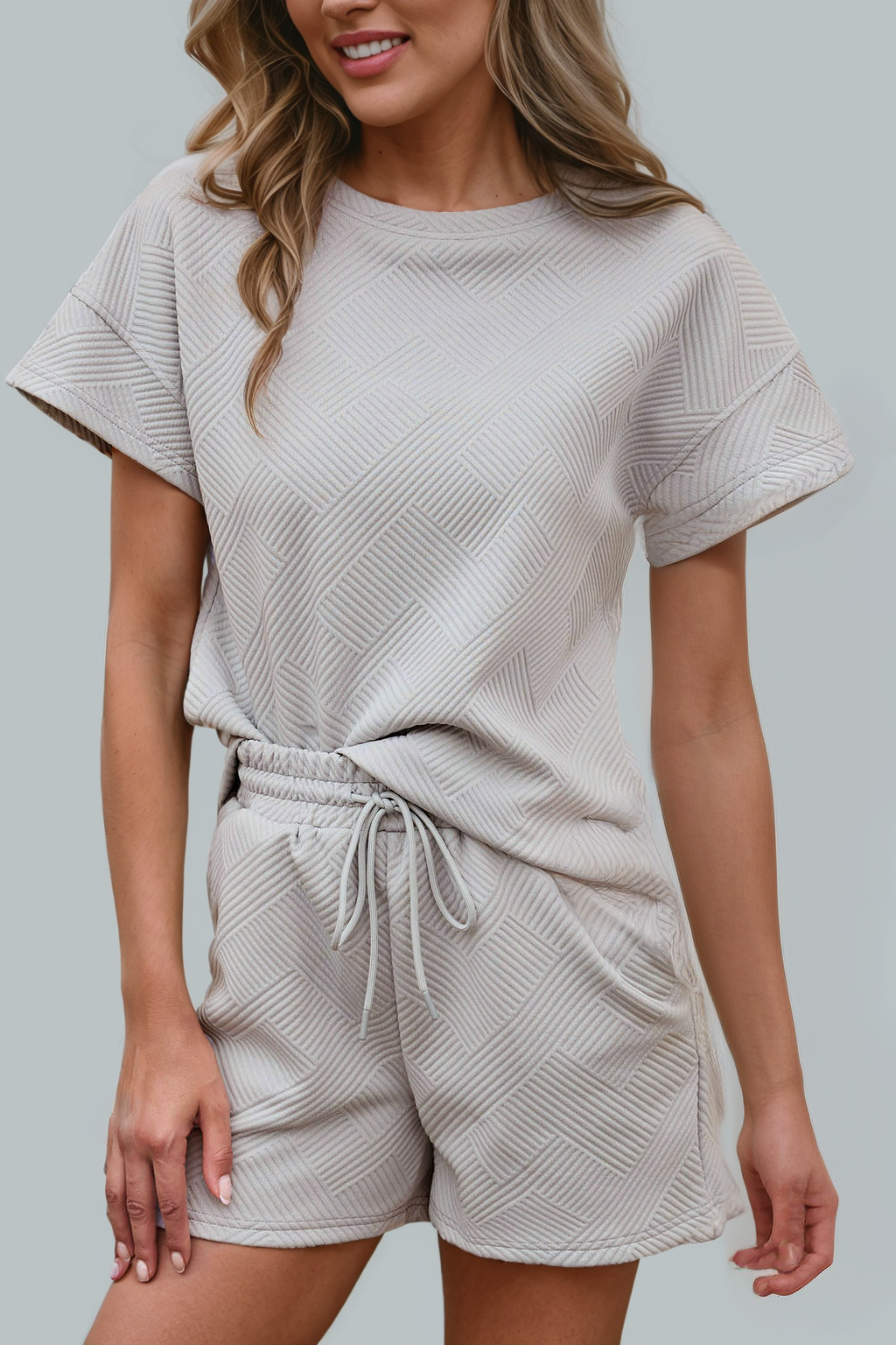 On Go Textured Top &  Shorts Matching Set