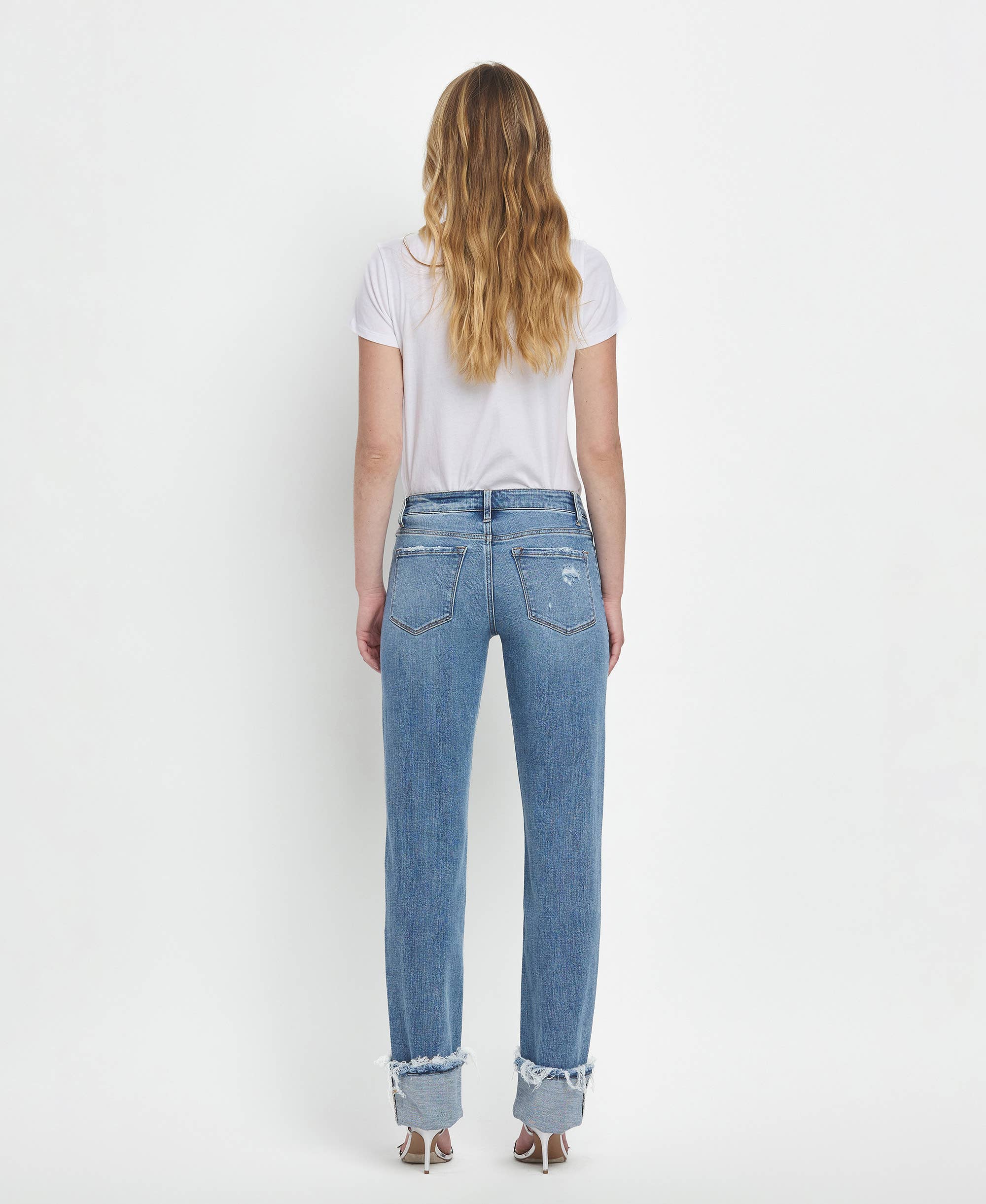 Lovervet by VERVET Jeans | Made to Chill Mid-Rise Cuffed Straight Jeans