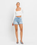 Load image into Gallery viewer, Vervet by Flying Monkey | High-rise Cuffed Boyfriend Shorts
