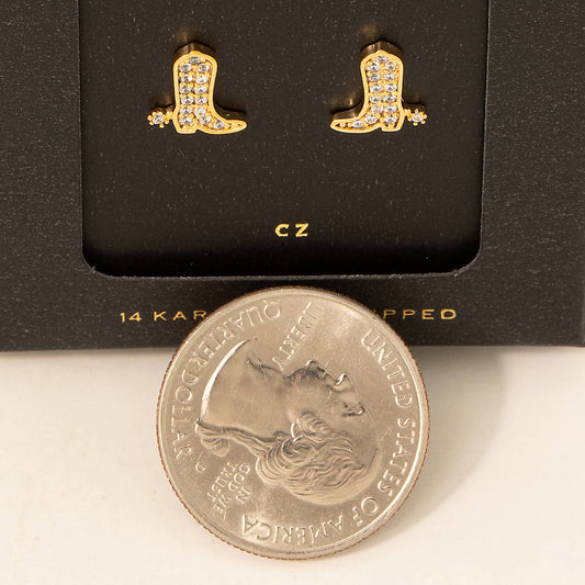 Hey Cowgirl Western Cowboy Boot Stud Earring