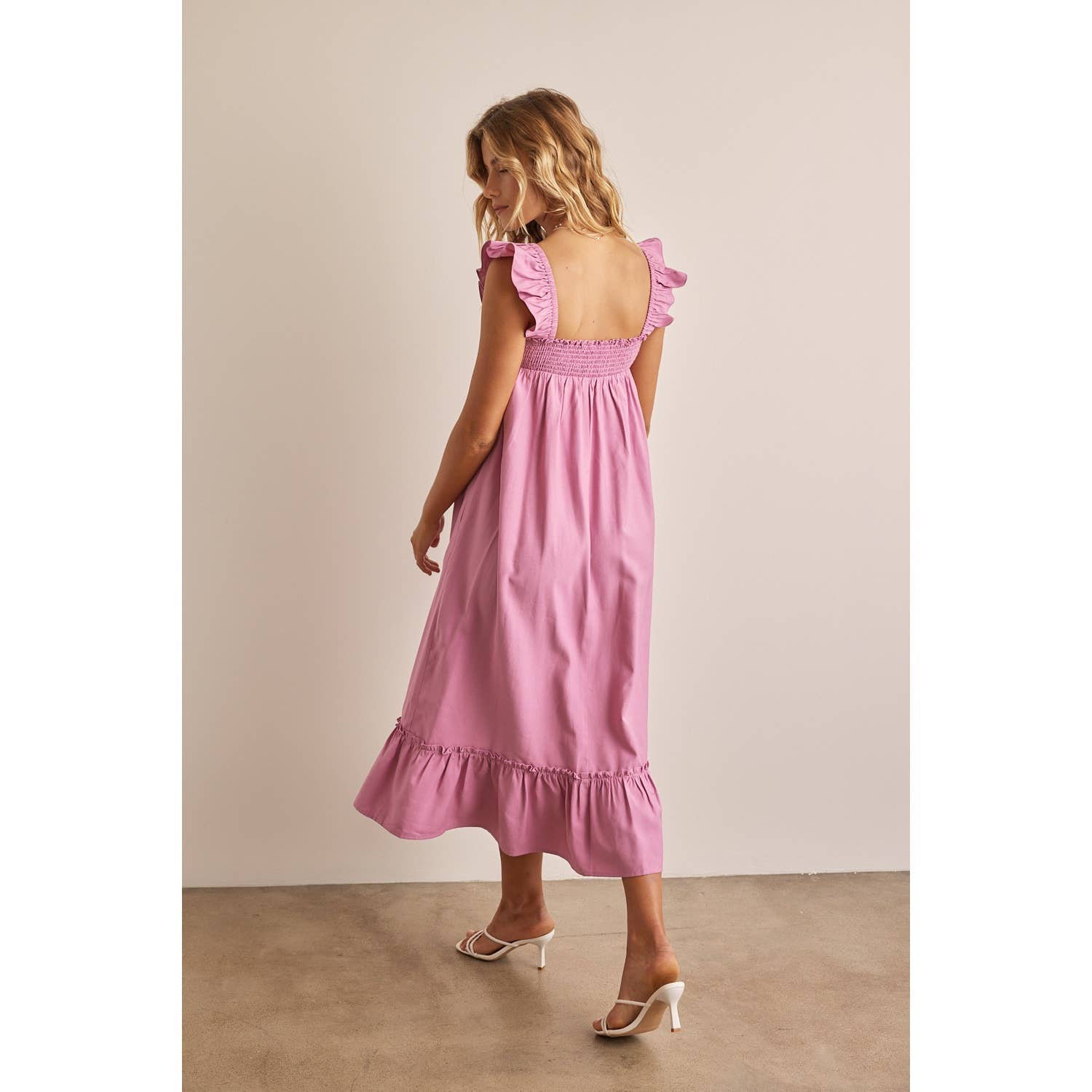 Romantic Notion Smocked Midi Dress