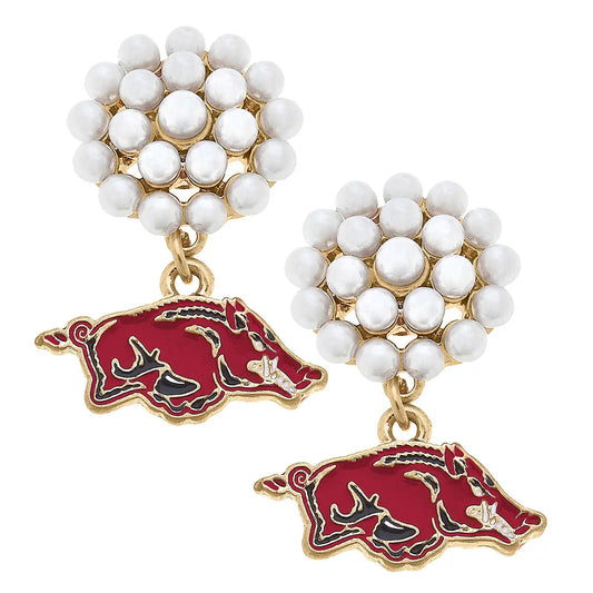Razorback Jewelry | Arkansas Razorback Pearl Earrings