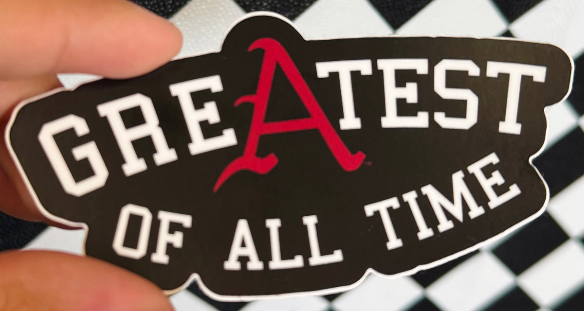 Greatest of All Time Arkansas Razorback Baseball Sticker