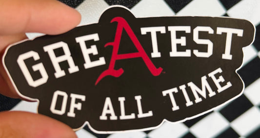 Greatest of All Time Arkansas Razorback Baseball Sticker
