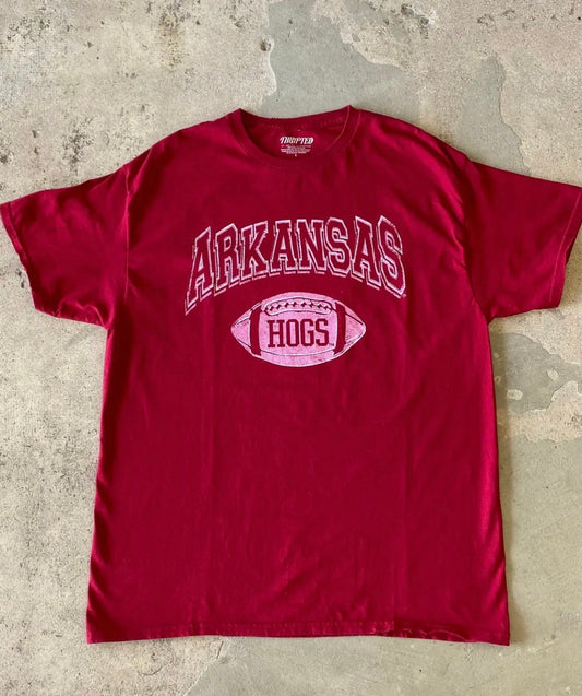 PRE-ORDER: Arkansas Razorbacks Vintage Football Thrifted Tee