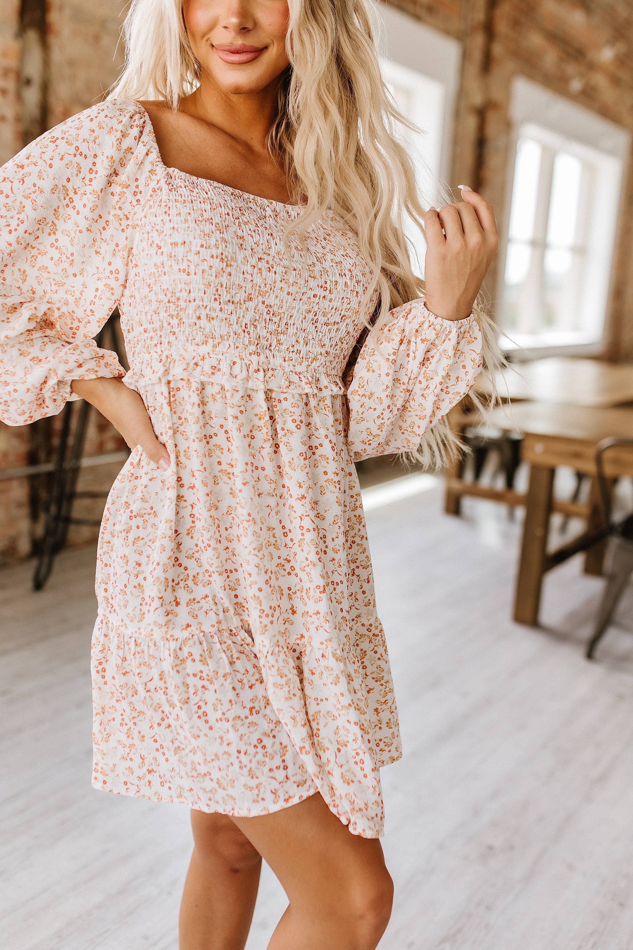 Falling for You Fall Floral Dress