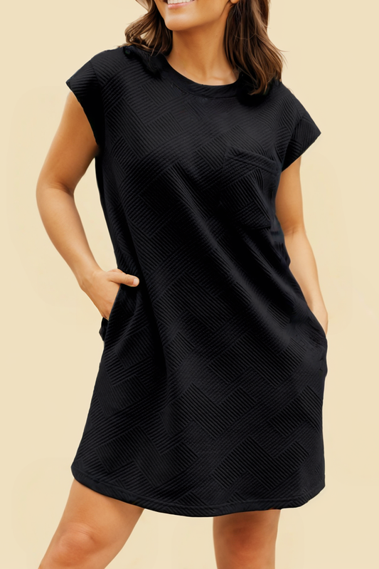 Let’s Have Fun Textured TShirt Dress